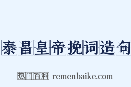 泰昌皇帝挽词造句是什么意思的图片
